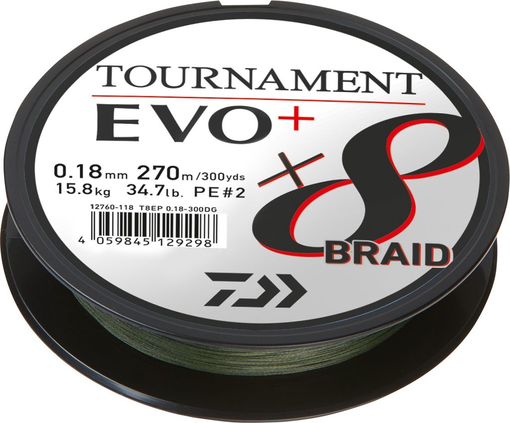 Vlasec Daiwa Tournament X8 Braid EVO+ (135 m, tmavě zelený) Obrázek produktu 