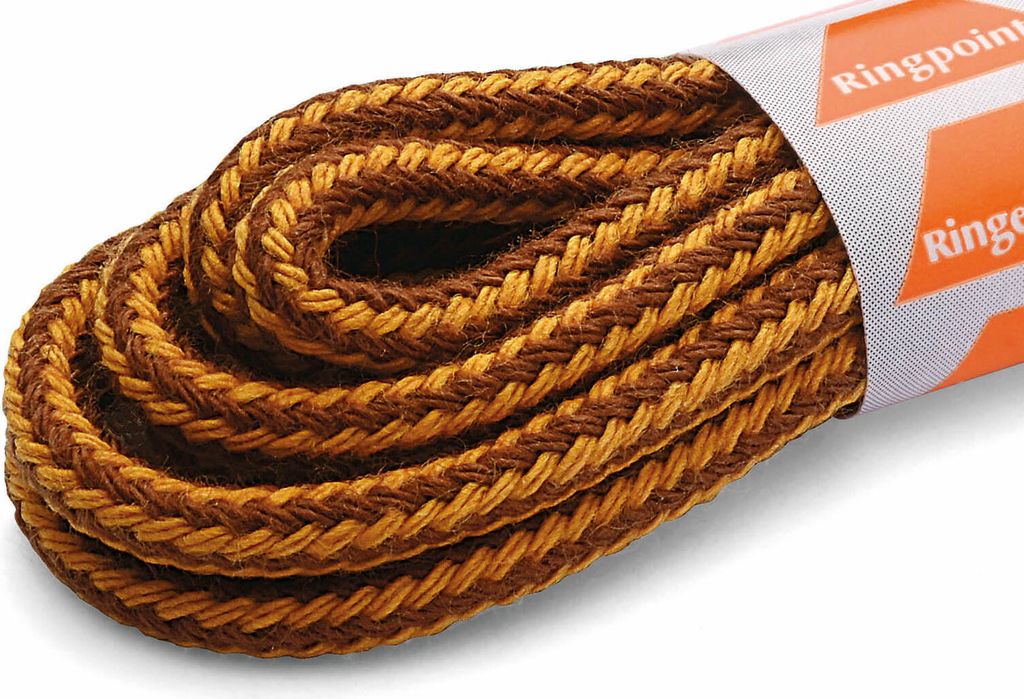 RINGELSPITZ - Kordel Schnürsenkel – Robust und Stilvoll für Jeden Tag - 90 cm, gelb/braun