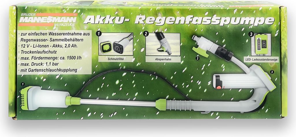 BRÜDER MANNESMANN akumulátorové čerpadlo do suda na dážď Obrázok produktu 6