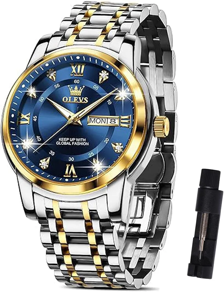 Orologio da uomo Orologio da uomo casual bicolore con data, orologio analogico classico al quarzo per uomo, orologio da polso con numeri romani/arabi