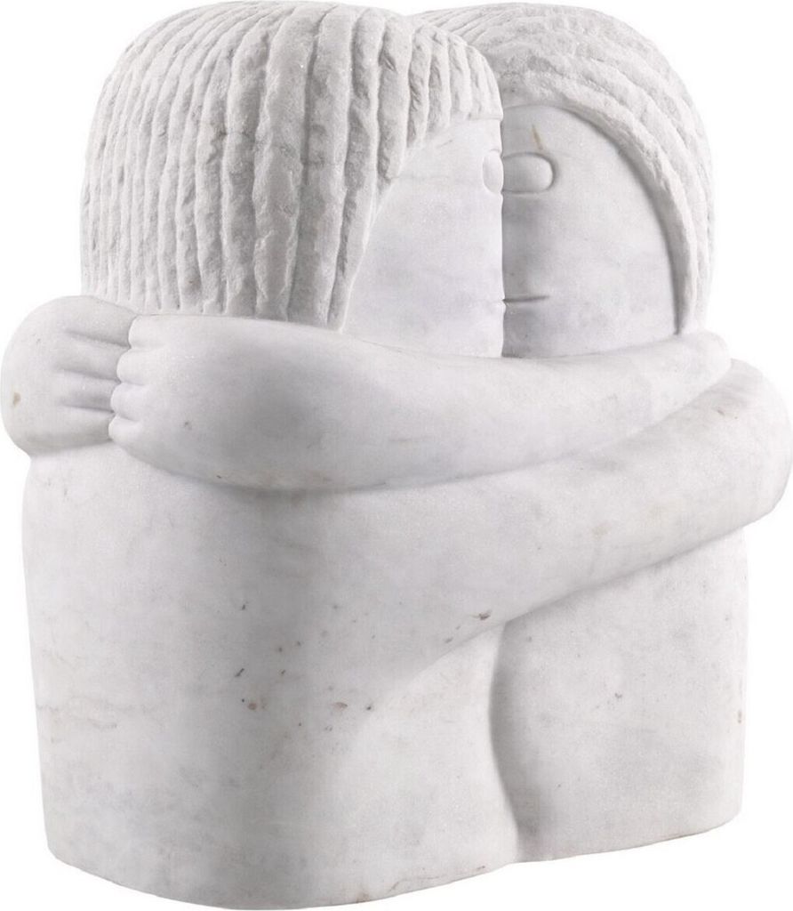 Casa Padrino Designer Marmor Skulptur Weiß 37 x 25 x H. 40 cm - Edle Dekofigur - Marmorfigur - Wohnzimmer Deko Accessoires