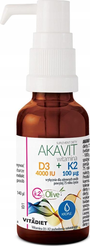 Vitadiet AKAVIT Vitamin D3 4000 IU + K2 100 μg Tropfen 210 Portionen