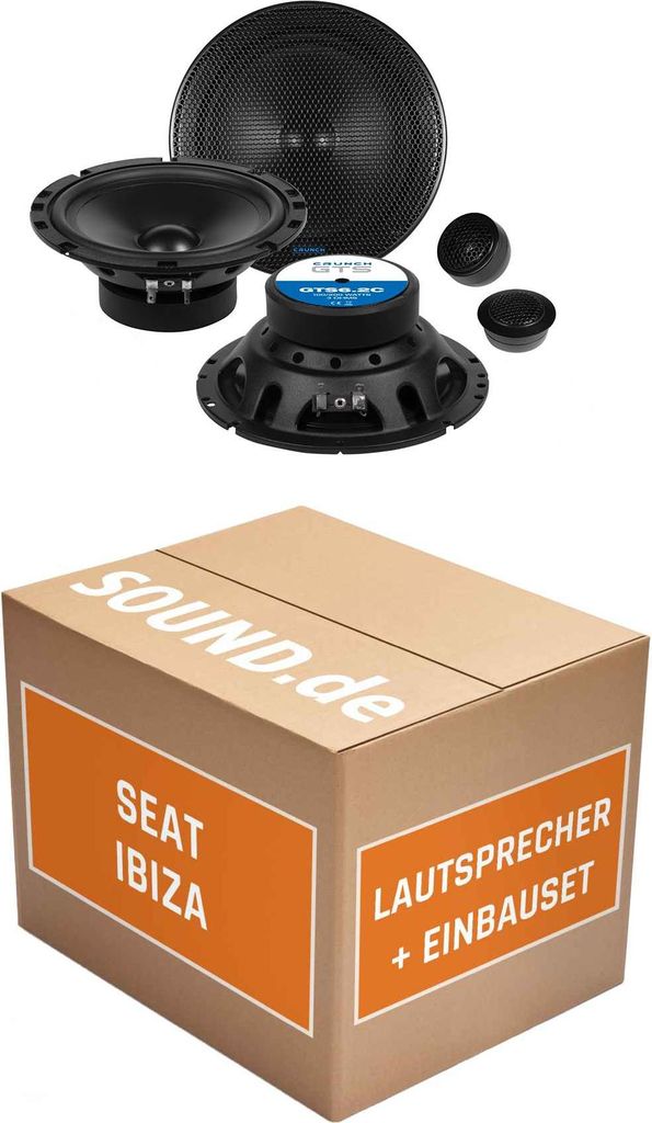 Lautsprecher Boxen Einbaupaket vorne Crunch GTS passend für Seat Ibiza II 6K | 2x Tief-Mitteltöner 2x Hochtöner 4x Frequenzweiche