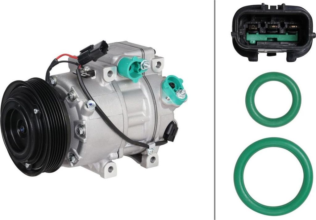Klimakompressor 12 V Ø 119 HELLA IAM-Expertise passend für u.a. HYUNDAI ix35