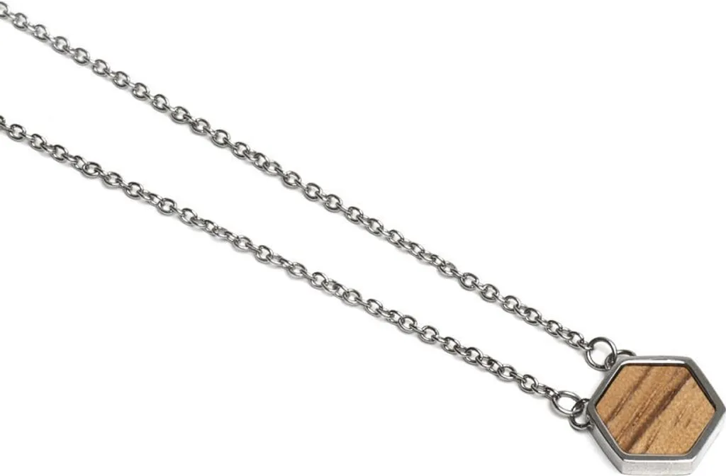 BeWooden Collana Lini Esagono Donna: Design Geometrico in Legno