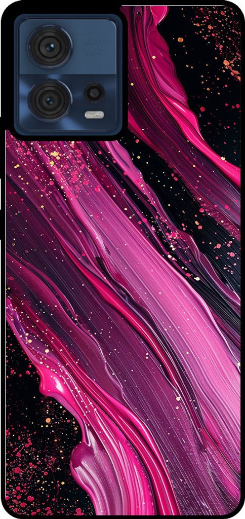 Smartphonica Handytasche passend für Motorola Edge 30 Fushion / Moto S30 Pro mit Marmordruck - TPU Rückseitenschutzhülle Marmordesign - Lila Pink