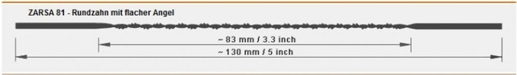 12 runde Laubsägeblätter 130mm flache Angel , Zarsa 81 , Produktbild