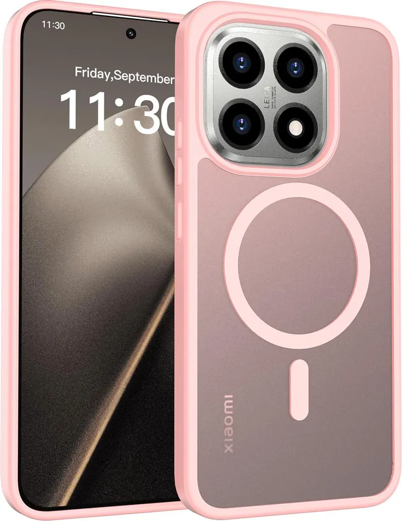 Custodia Magnetica Xiaomi 15T Rosa - MagSafe Cover Opaca Antiurto