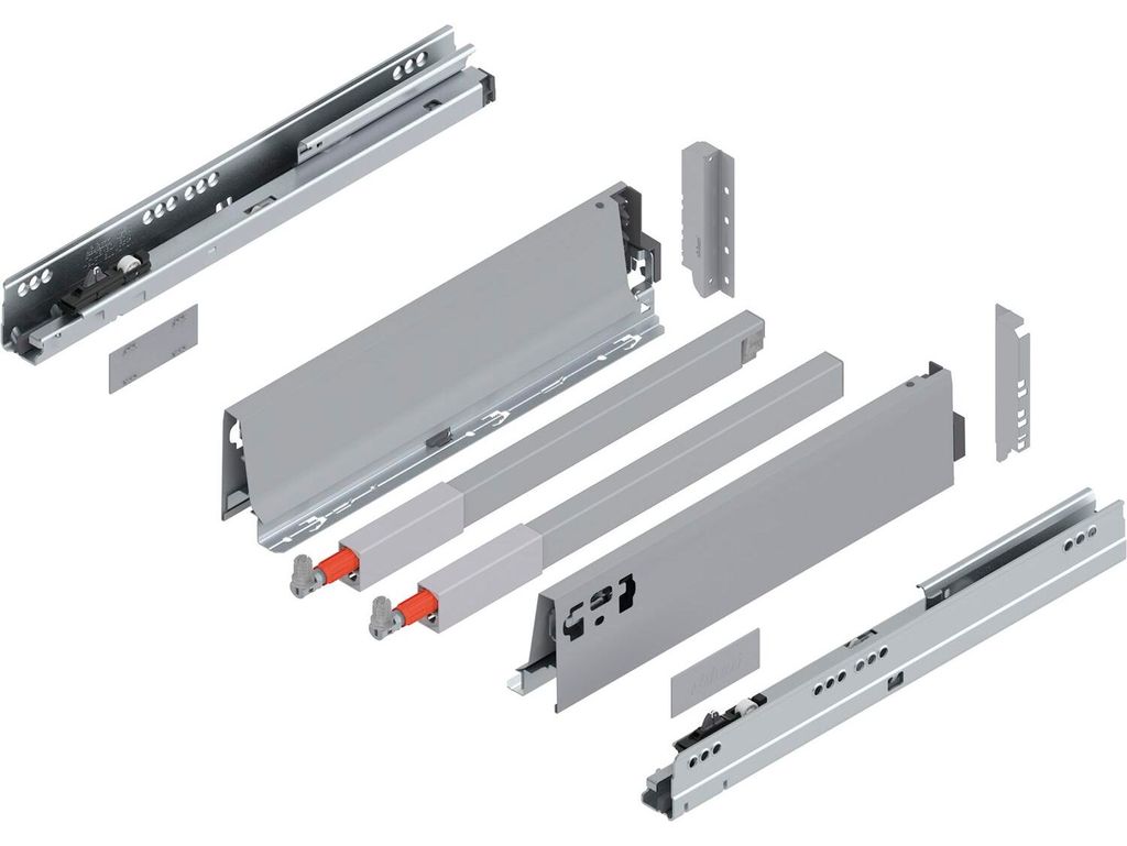 Blum Tandembox antaro C-Reling Schubladenschienen-Set | 1 Paar, 30kg 350mm | Vollauszug Blumotion, grau