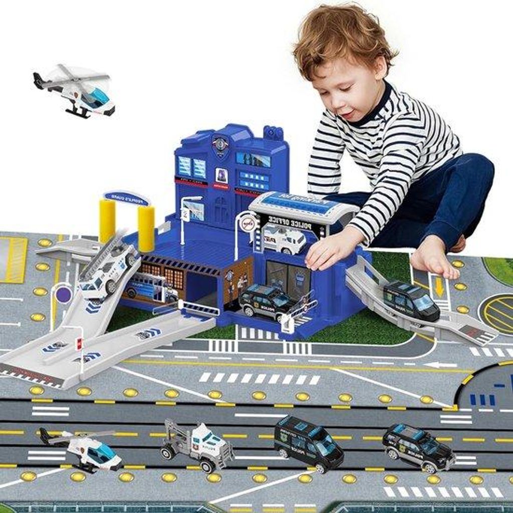 Baukasten für Kinder - Polizei-Helikopter Spielzeugset für Kinder ab 4 Jahren