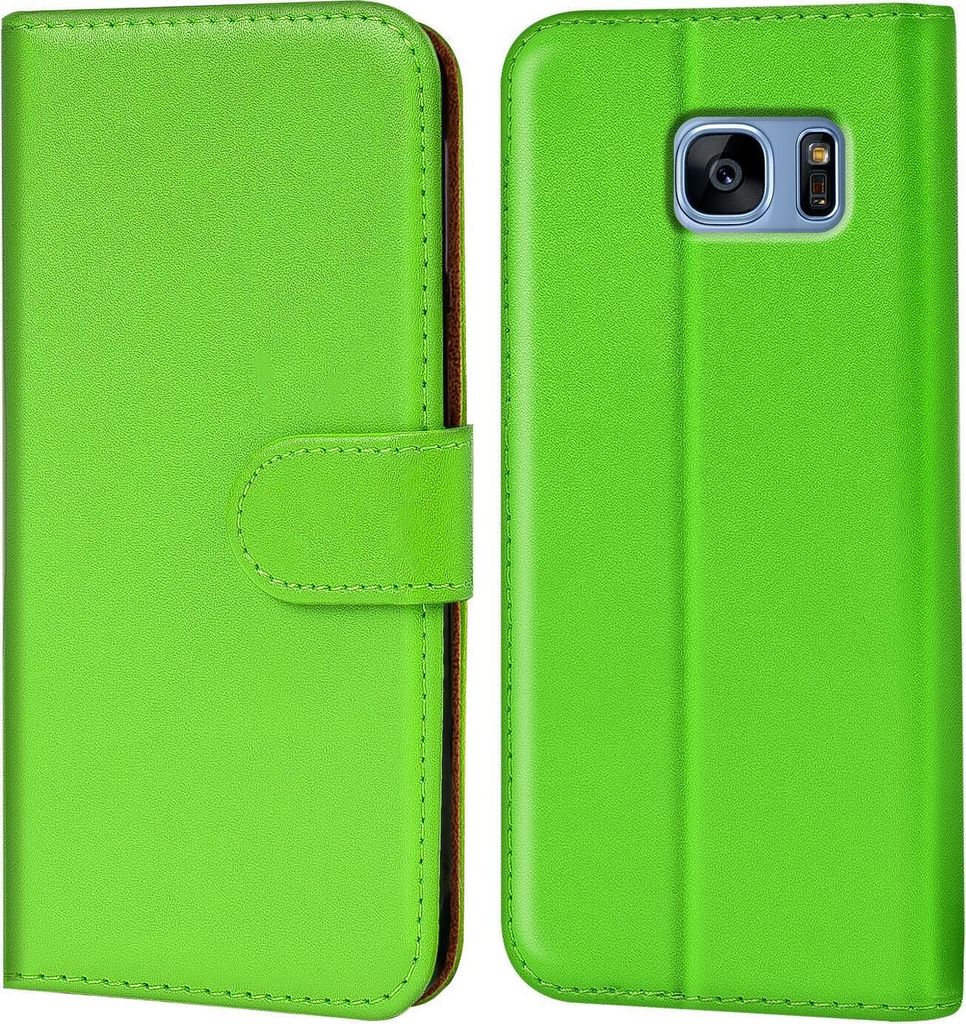 Conie Klapp Tasche für Samsung Galaxy S7 Edge Kartenfach Rundumschutz Hülle in Grün