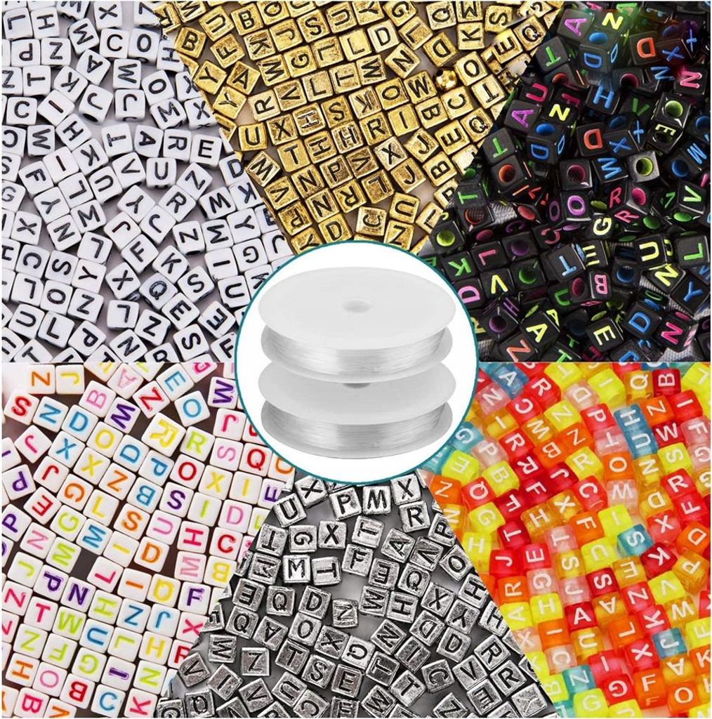 Buchstabenset zum Basteln von Armbändern, 1200 Stück, 6 Produktbild 