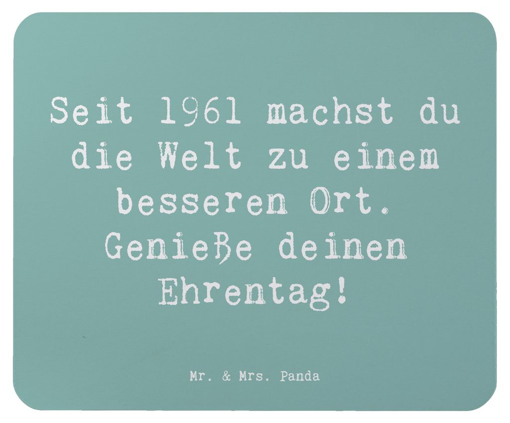 Mr. & Mrs. Panda Mauspad Spruch 1961 Geburtstag Freuden - Meeresbrise - Geschenk, mousematte, pc, Alter, herzlicher Glückwunsch, laptop mousepad, ...