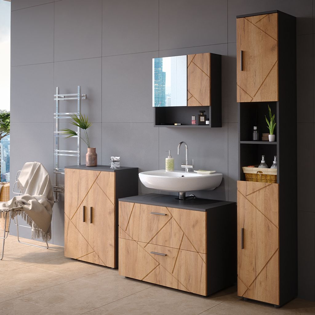 Vicco Badmöbel-Set Irma, 4 Teile, mit Schubladenschrank und Produktbild 4