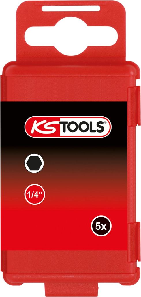 KS Tools 1/4 Bit Innensechskant, 75 mm, 4 mm, 5er Pack