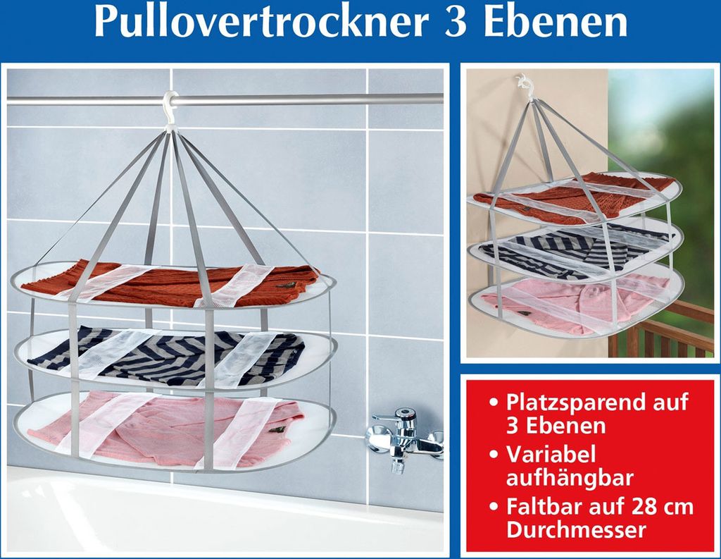 Pullover-Trockner mit 3 Flächen
