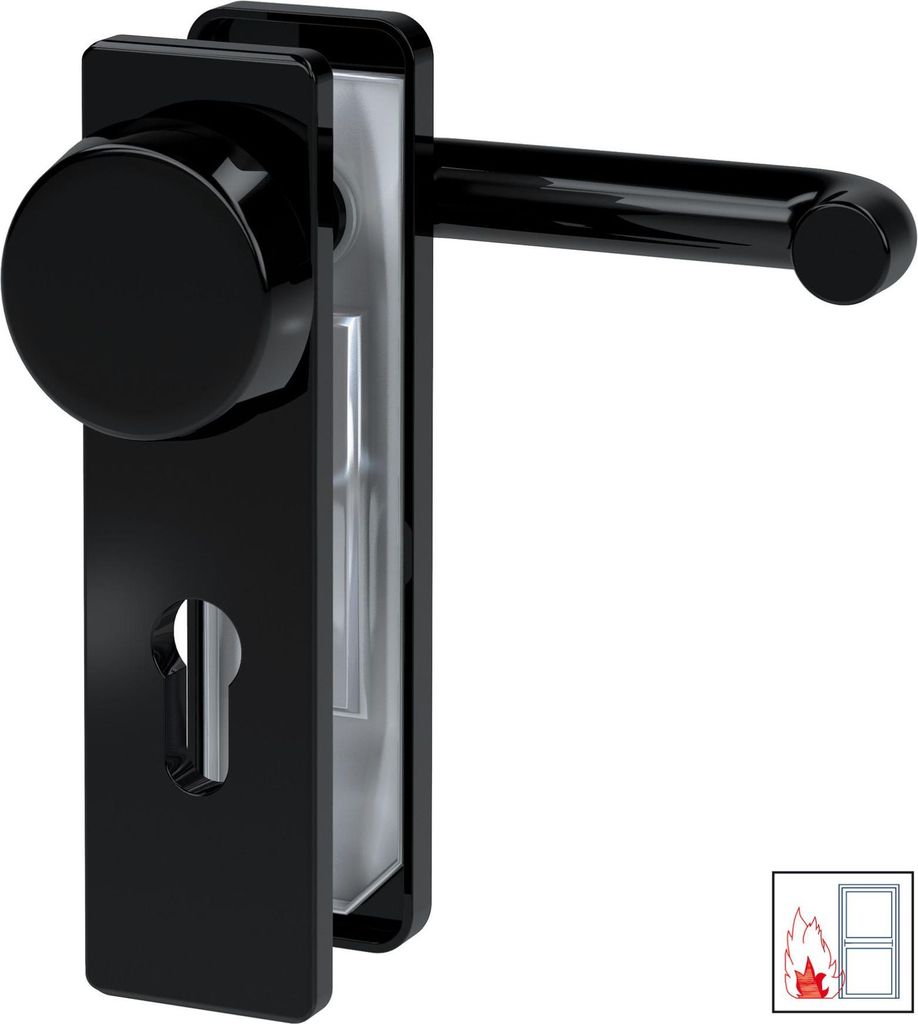 BASI - FS-Wechsel-Beschlag - ZT/FS 2150 - Kurzschild eckig - Kunststoff Schwarz - 7522-0100