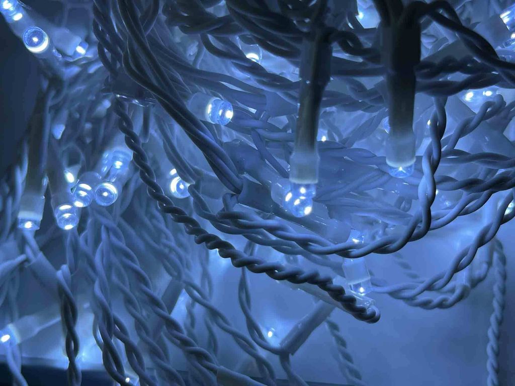 LED Lichterkette Eisregen Vorhang Weiß Eisweiß Außen + Produktbild 3