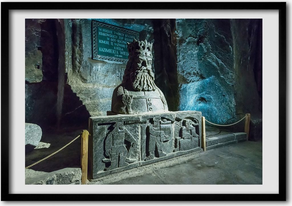 Bild - Bilder - Bilderrahmen - 70 cm x 50 cm - MDF-Rahmen, Wandkunst Salzbergwerk Wieliczka