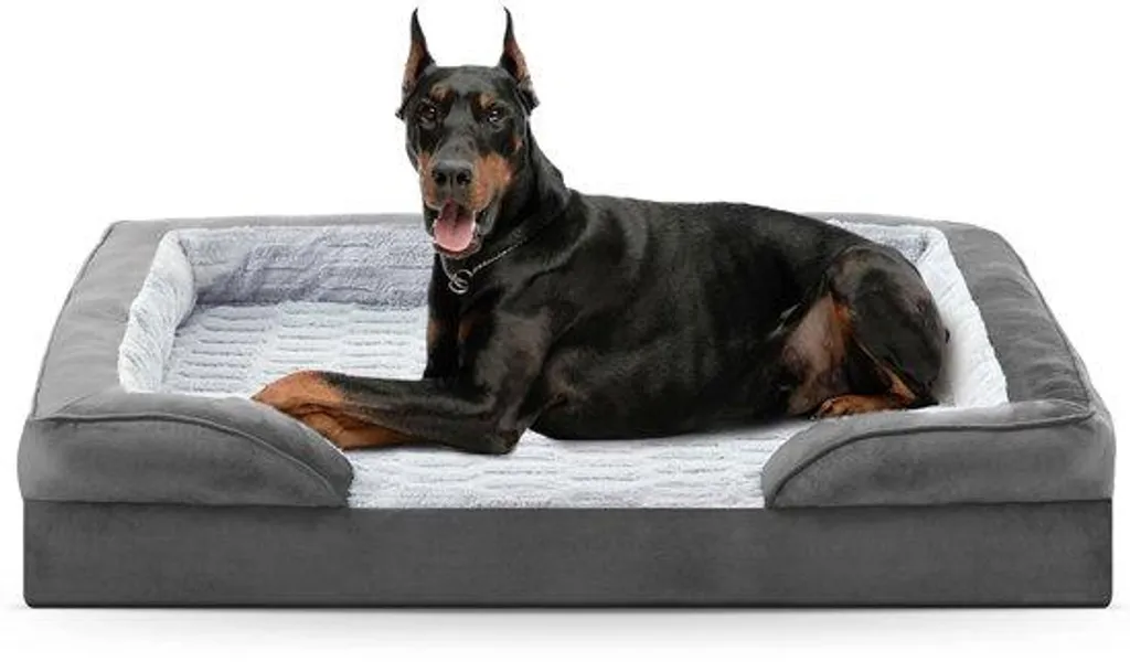 Lit pour chien XXL avec gel rafraîchissant, mousse mémoire et lavable