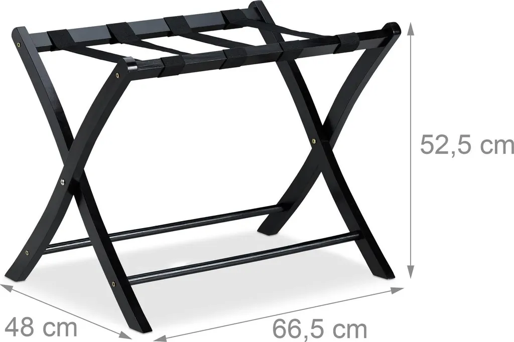 Support valise bois pliable 60cm - Design compact et robuste pour hôte