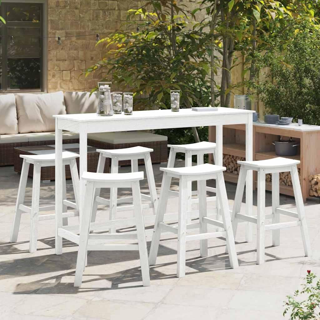 Möbel Garten Bar Set 6 pcs Weiß HDPE - Gartenmöbelgarnituren 3335807