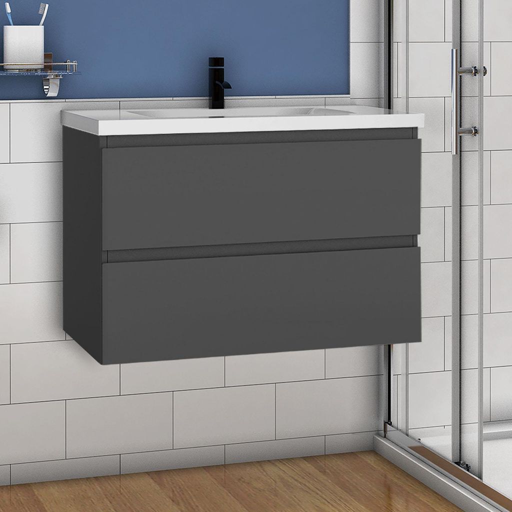 Waschtisch mit Unterschrank 80cm Alast Badmöbel Set Produktbild 