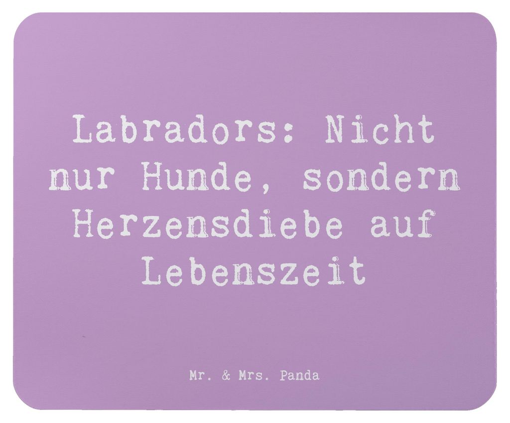 Mr. & Mrs. Panda Mouse Pad Spruch Labrador Herzensdiebe - Lavendeltraum - Geschenk, pc mauspad, bester Freund, Hunderasse, Hunderassen Pflege, lieb...