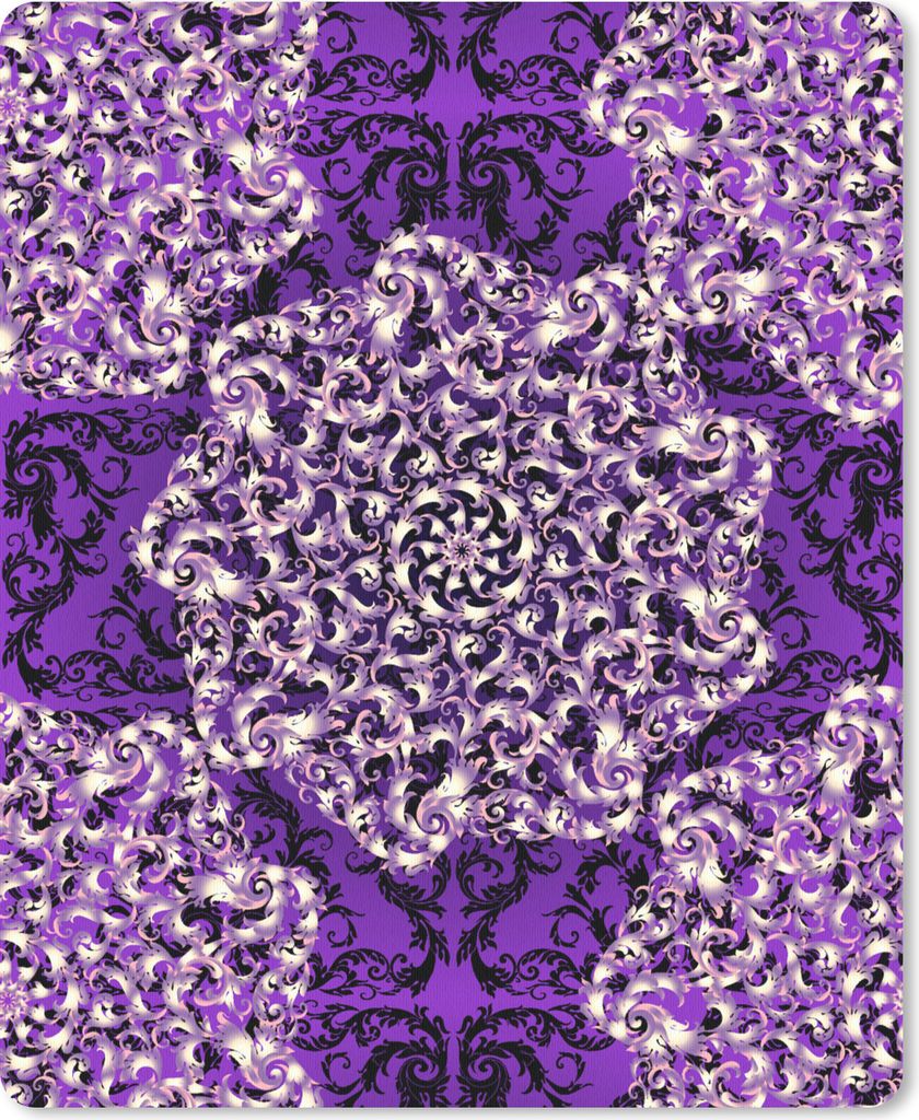 MuchoWow Mauspad Mousepad Rosa - Lila - Muster - Barock 19x23 cm - Mousepads - Maus Mat - Pad - Mausunterlage - Mauspads - Spielen