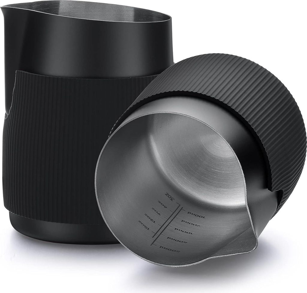 Handvatlose Melkkan für Espresso - Runde Tuit - Rostfreier Stahl - Ideal für Latte und Cappuccino - 600 ml