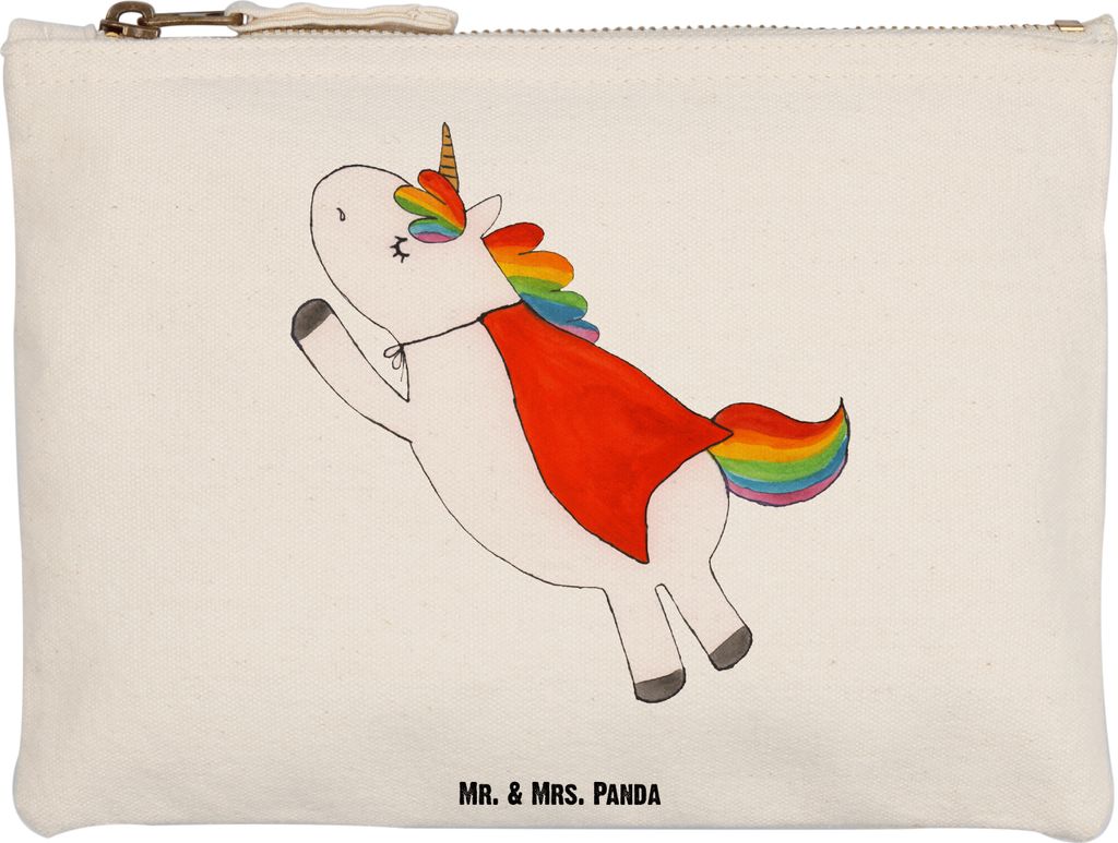Mr. & Mrs. Panda Pouch Einhorn Super Grösse XL Große - Weiß - Geschenk, Etui, Freundin, Superheld, Unicorn, Kulturtasche, Einhörner, Held, kosm...