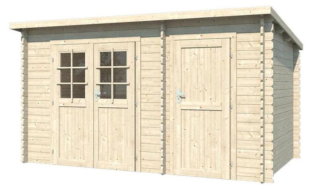 WOODTEX Naturbelassen Gartenhaus Blockbohlenhaus Aster 2 B Produktbild 