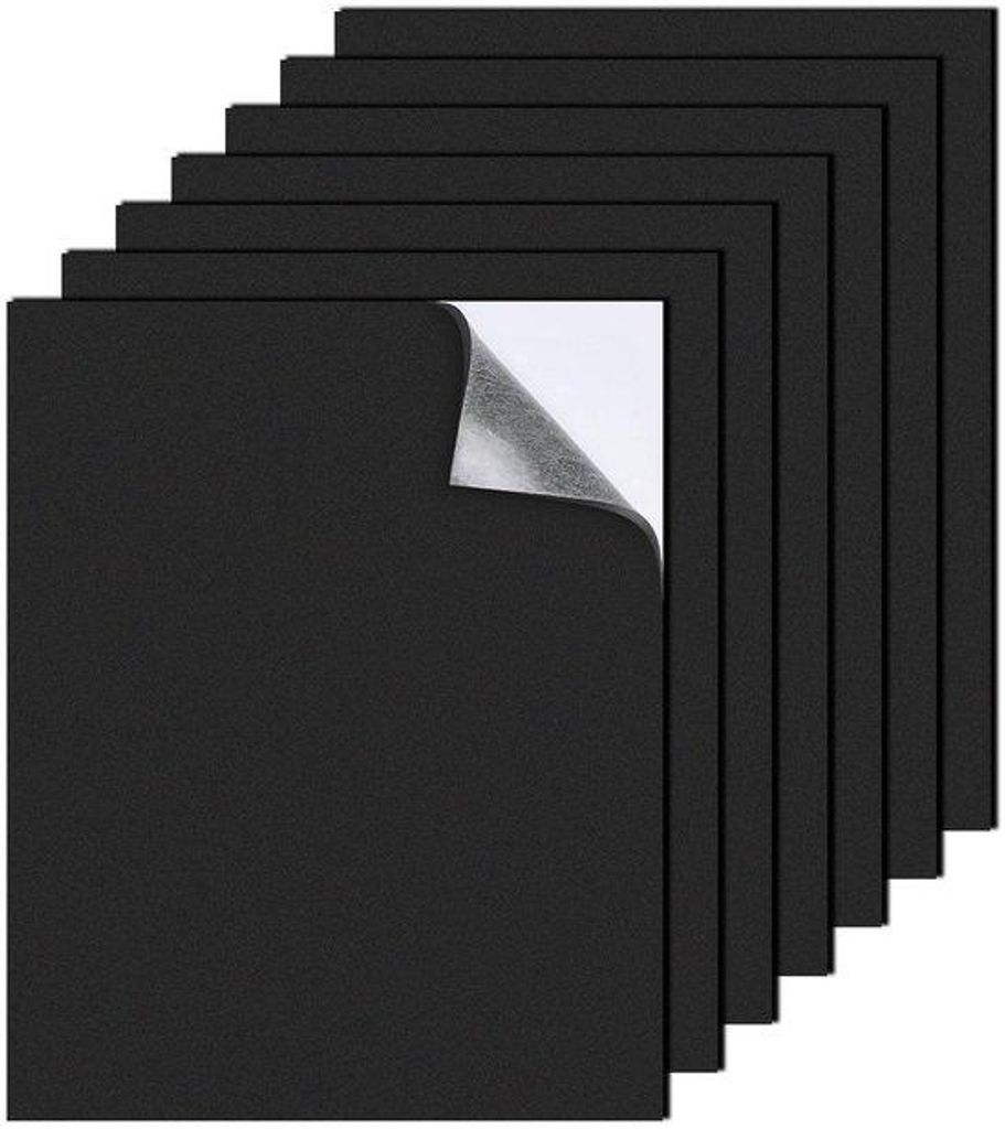 Pack von 7 Selbstklebende Schuimrollen 250 x 200 x 3 mm Schwarz - Antirutsch Schuimmat für Möbel Türen Fenster Basteln DIY