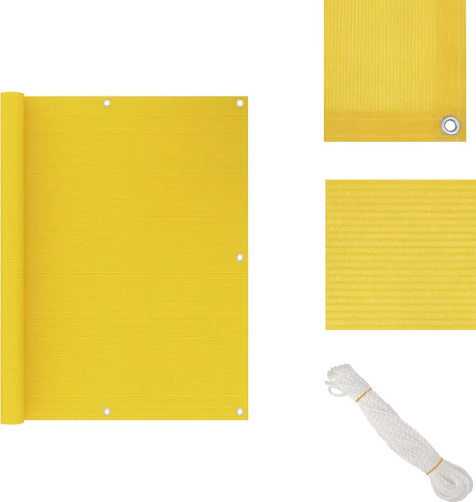 vidaXL Paravento Balcone 120x300 cm Giallo HDPE | Privacy al Miglior Prezzo