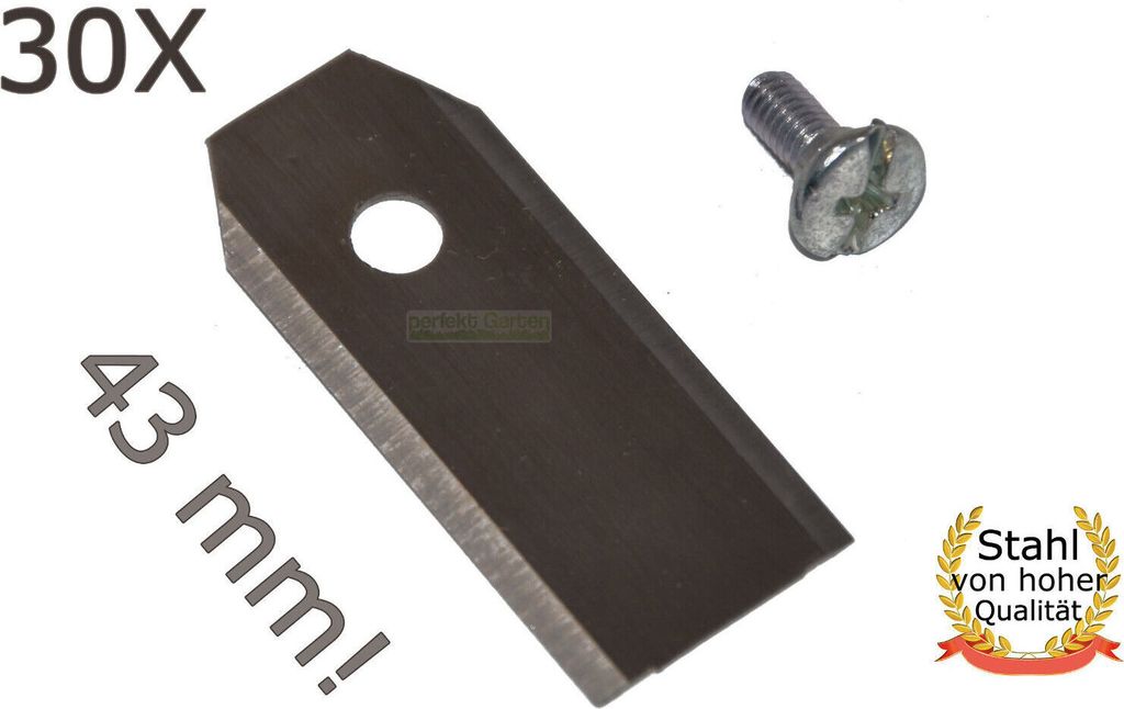 30X 4,3CM Edelstahl Messer für Gardena Mährobot R38Li R40Li R45Li R50Li R70Li