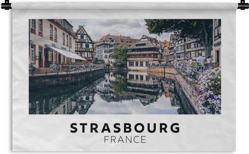 MuchoWow Wandteppich Wandbehang Frankreich - Architektur - Wasser 120x80 cm Tapisserie Dekoration Wandtuch - Wanddekorationen - Wandtücher