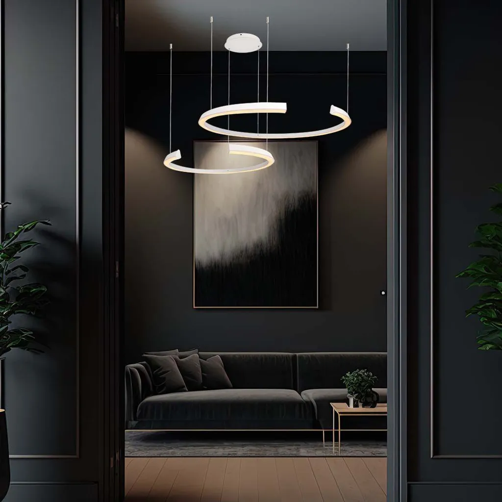 Suspension LED dimmable TRIAC métal blanc 118 cm éclairage modulable - 5