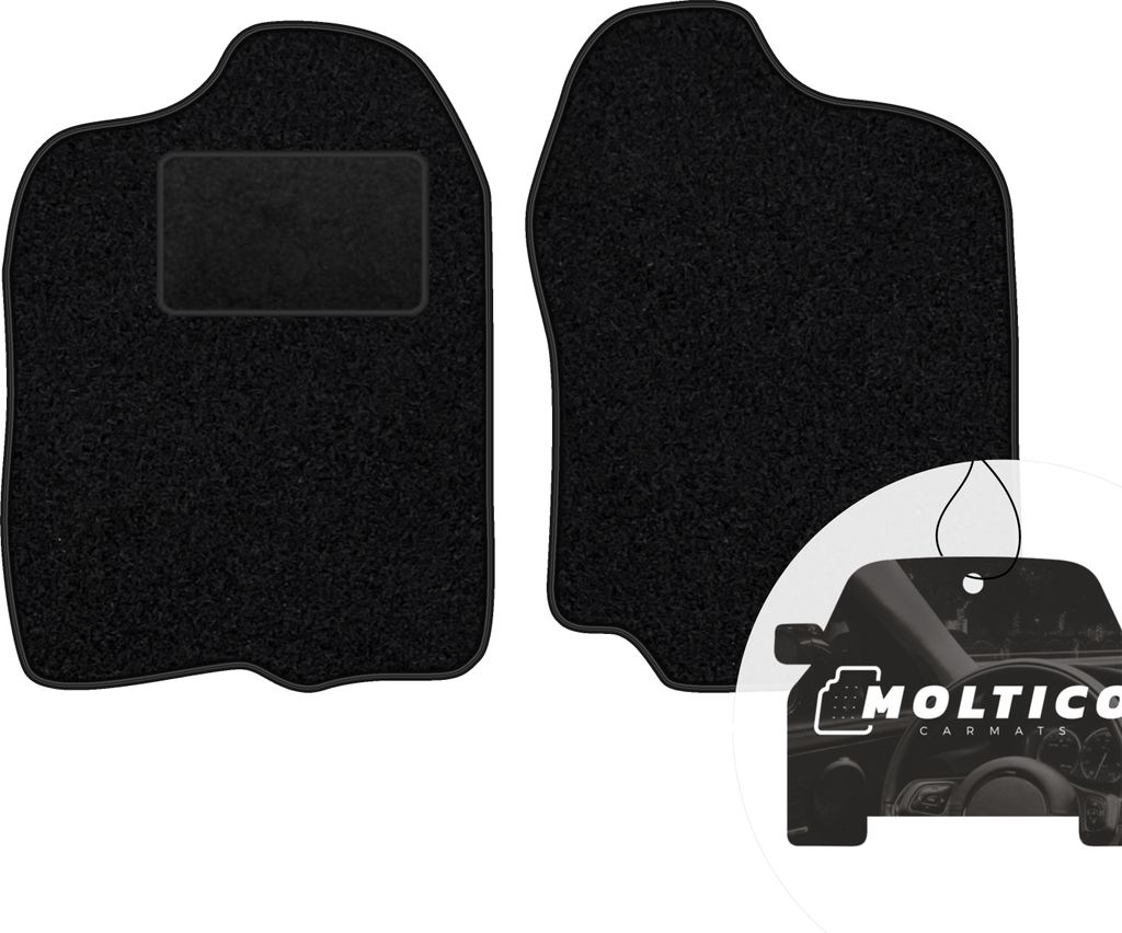 moto-MOLTICO Vorne Fußmatten Auto Velours Autoteppiche Schwarz Automatten Set 2-teilig passend für Suzuki Jimny 1998-2018