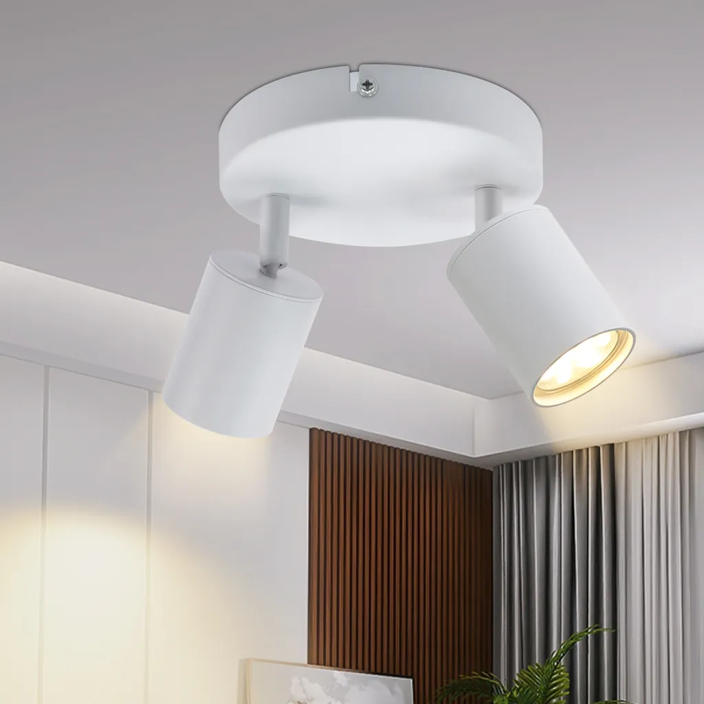 Lampada Parete ZMH Faretti Orientabili Bianchi GU10 Design Moderno