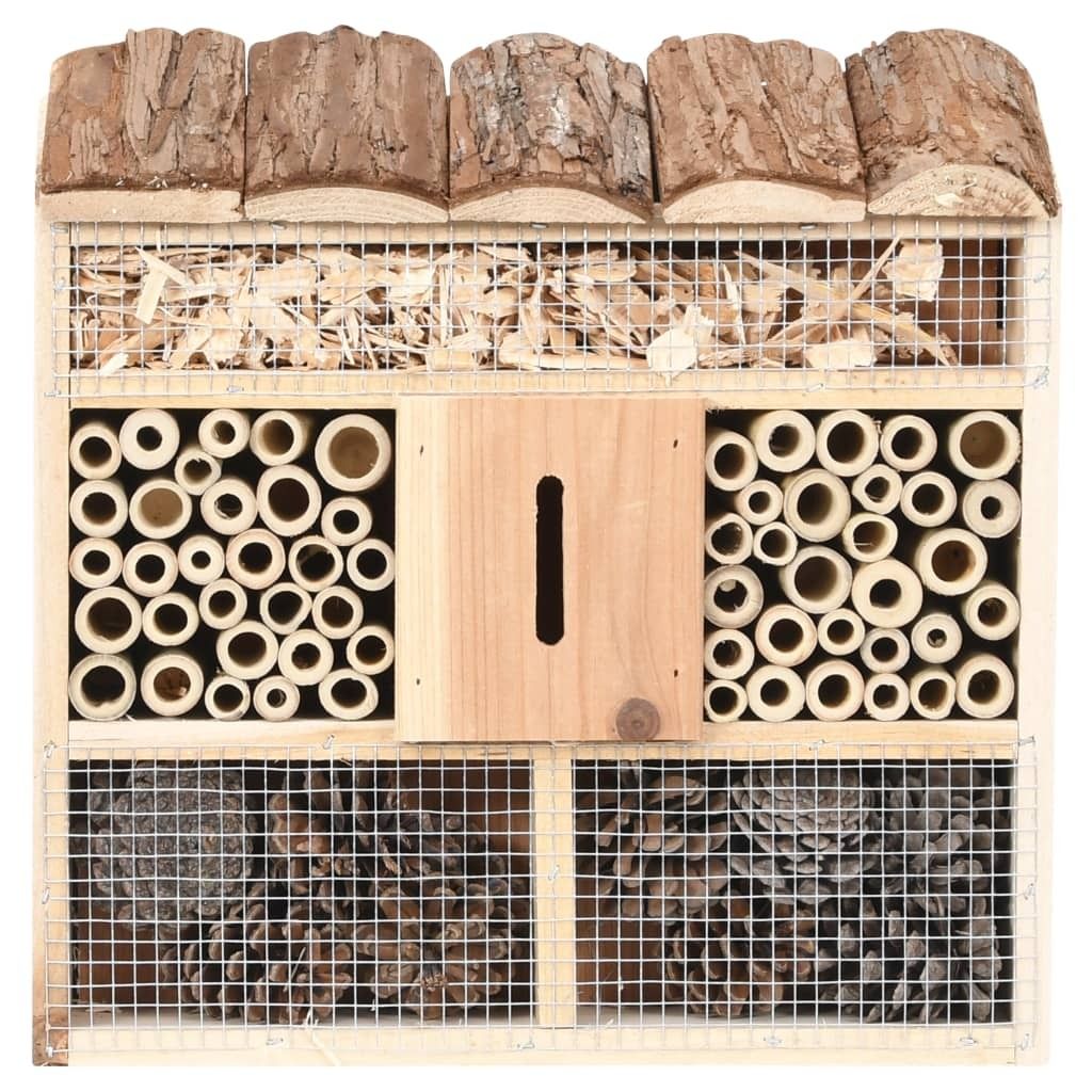 vidaXL Hotel per insetti 30x10x30 cm in legno di abete Immagine del prodotto 