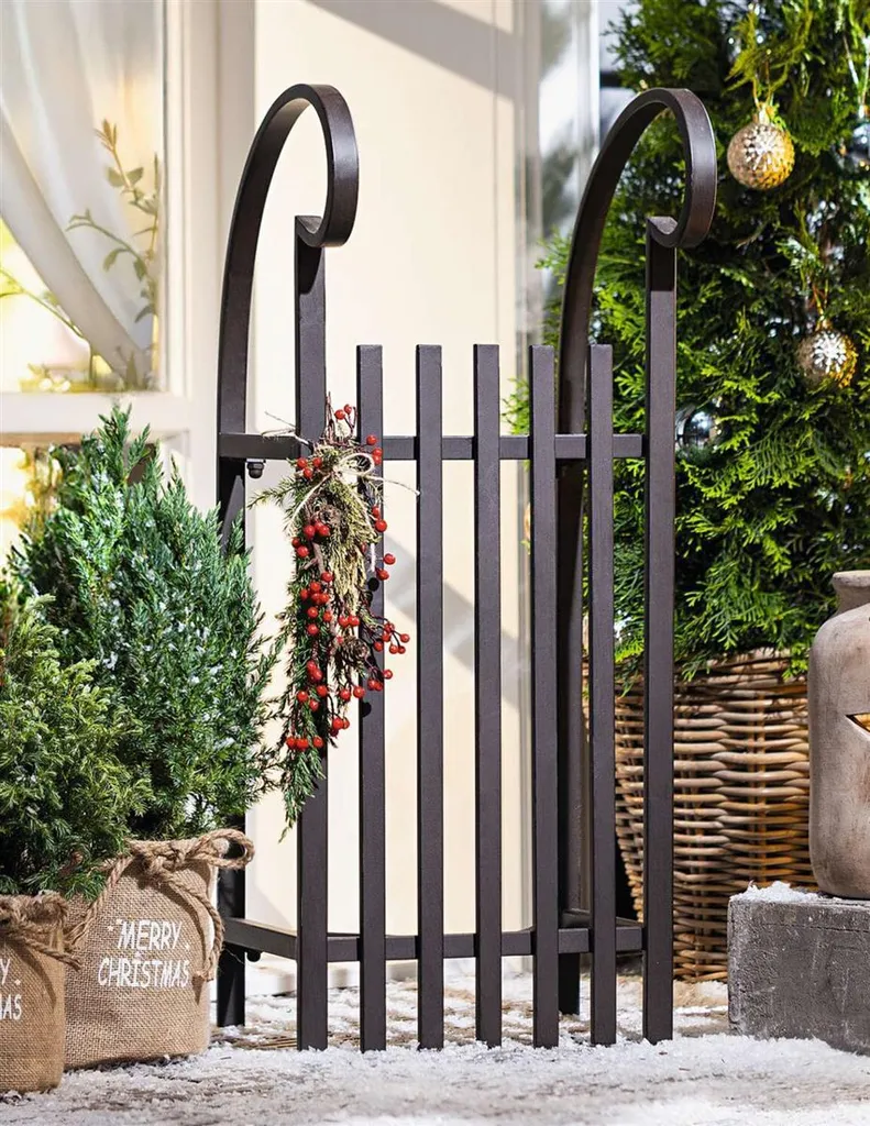 Luge décorative métal 80 cm : Décoration d'hiver durable et design