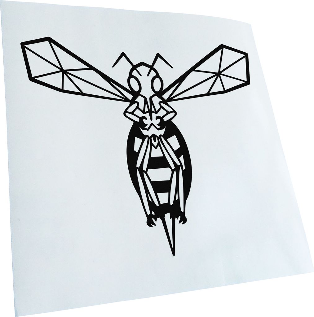 Kiwistar - Autoaufkleber - Hornisse Polygon wespe - Schwarz - 24x19cm - Aufkleber für Auto, Laptop, Fahrrad, LKW, Motorrad mehrfarbig JDM Decal Ra...