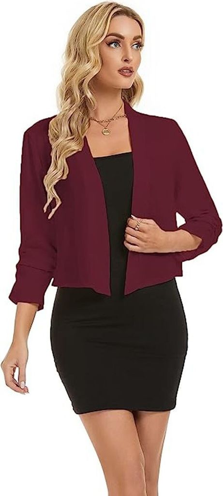 ASKSA Damen Bolero Elegant Chiffon Strickjacke Leichte Produktbild 5