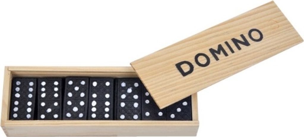 Dřevěné domino rodinná hra + krabice Obrázek produktu 1