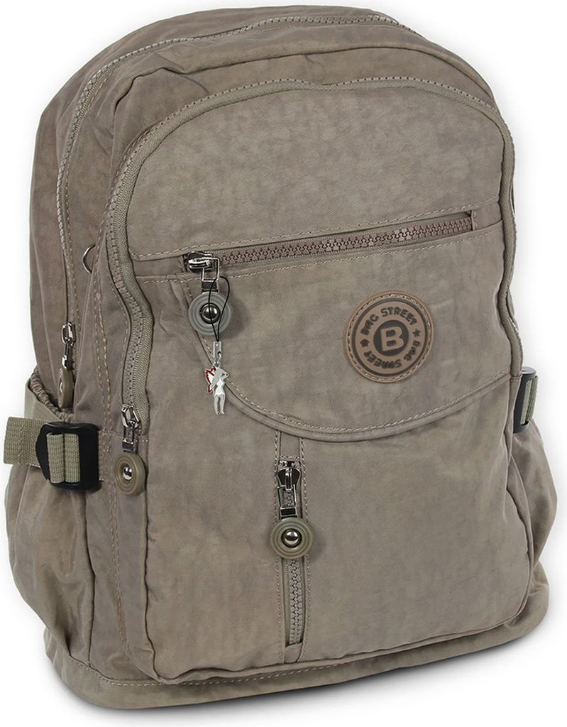 Bag Street Nylon Rucksack Damen Herren Sporttasche stone braun 30x18x38 D2OTJ604L