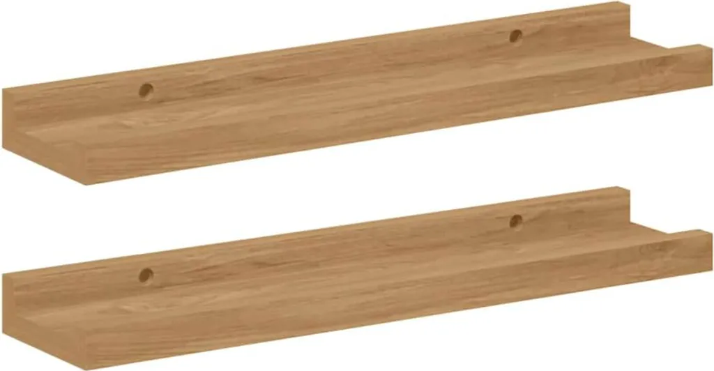 SYFAX™ Set 2 Mensole 40x9x3 cm Marroni - Facile Montaggio a Parete