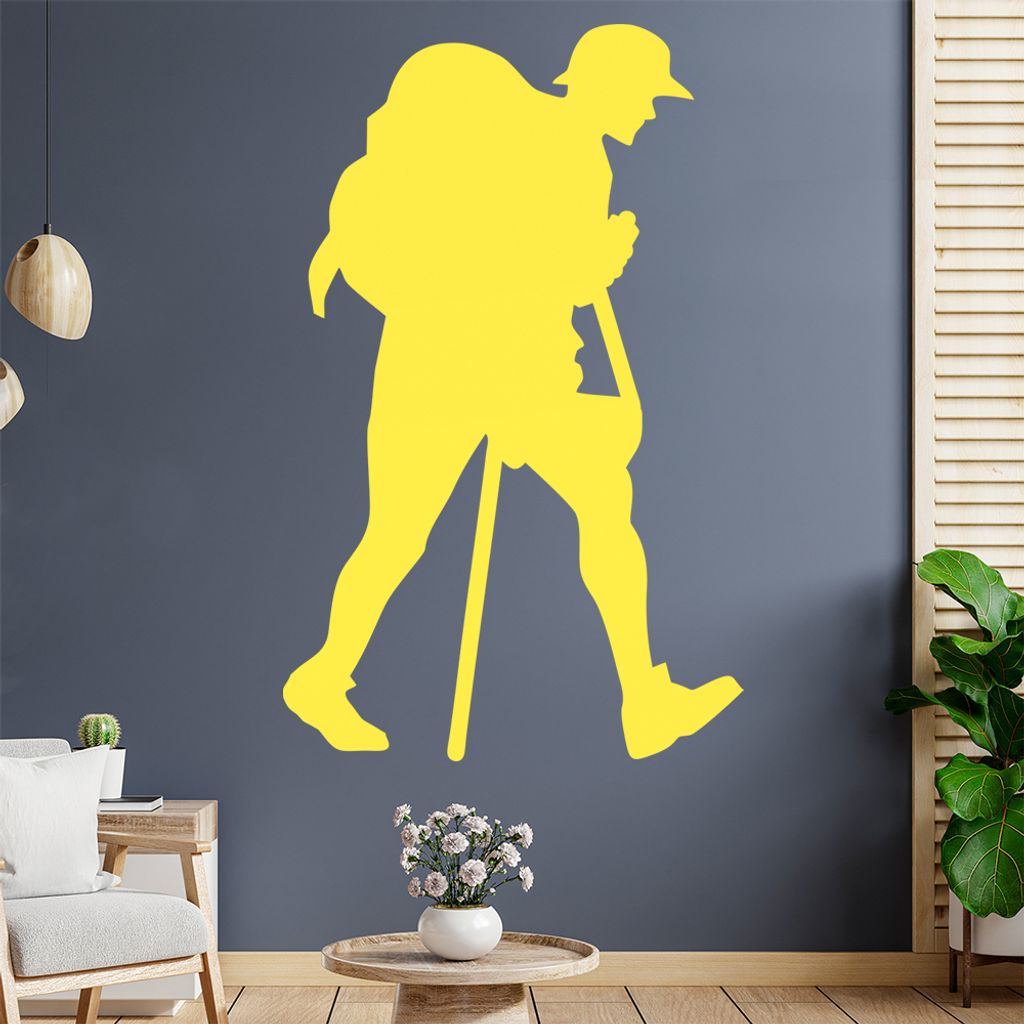 Wandern Trekking Figur Wandtattoo Wandaufkleber Wall Sticker - Dekoration, Küche, Wohnzimmer, Schlafzimmer, Badezimmer