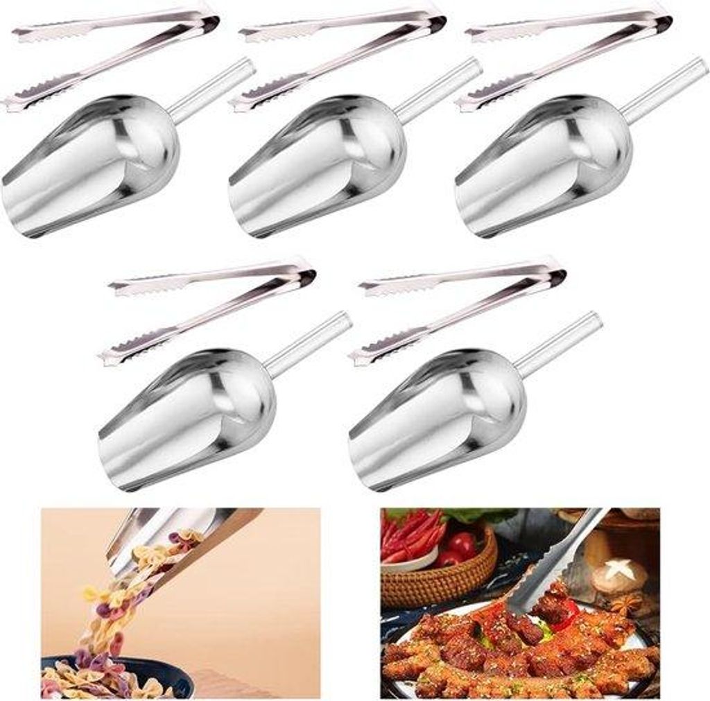 Süßigkeiten-Service-Set, 5 Stück Stahl, Süßigkeiten-Schöpfer, IJsschöpfer, 5 Stück IJsschöpfer, Buffet-Service, Hochzeit, Geburtstag, Part...