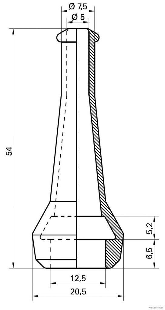 HERTH+BUSS ELPARTS Steckertülle 50281050 54mm Gummi
