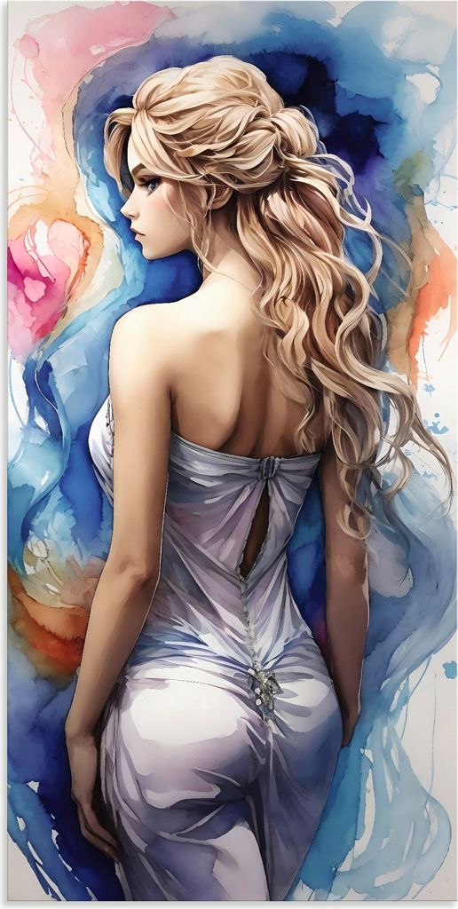 ARTland Wandbild Alu für Innen & Outdoor Frau in Farben I Größe: 30x60 cm